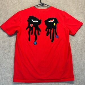 Roku Studio T Shirt Men's Medium Short Sleeve Red Embroidered Eyes Cry Tear Drop